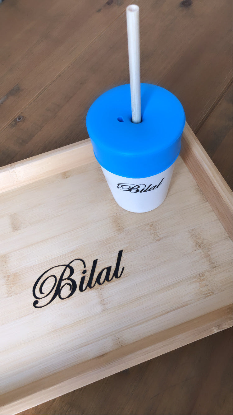 Personalised Straw Cup Blue | Babba box.
