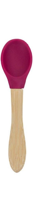 Personalised Wooden Tiny Dining Spoon- Majenta Red | Babba box.