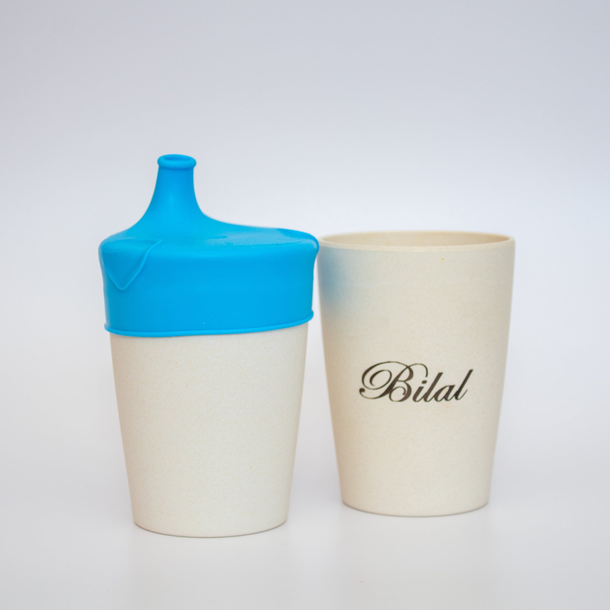 Personalised Bamboo Toddler Sippy Cup Blue | Babba box.