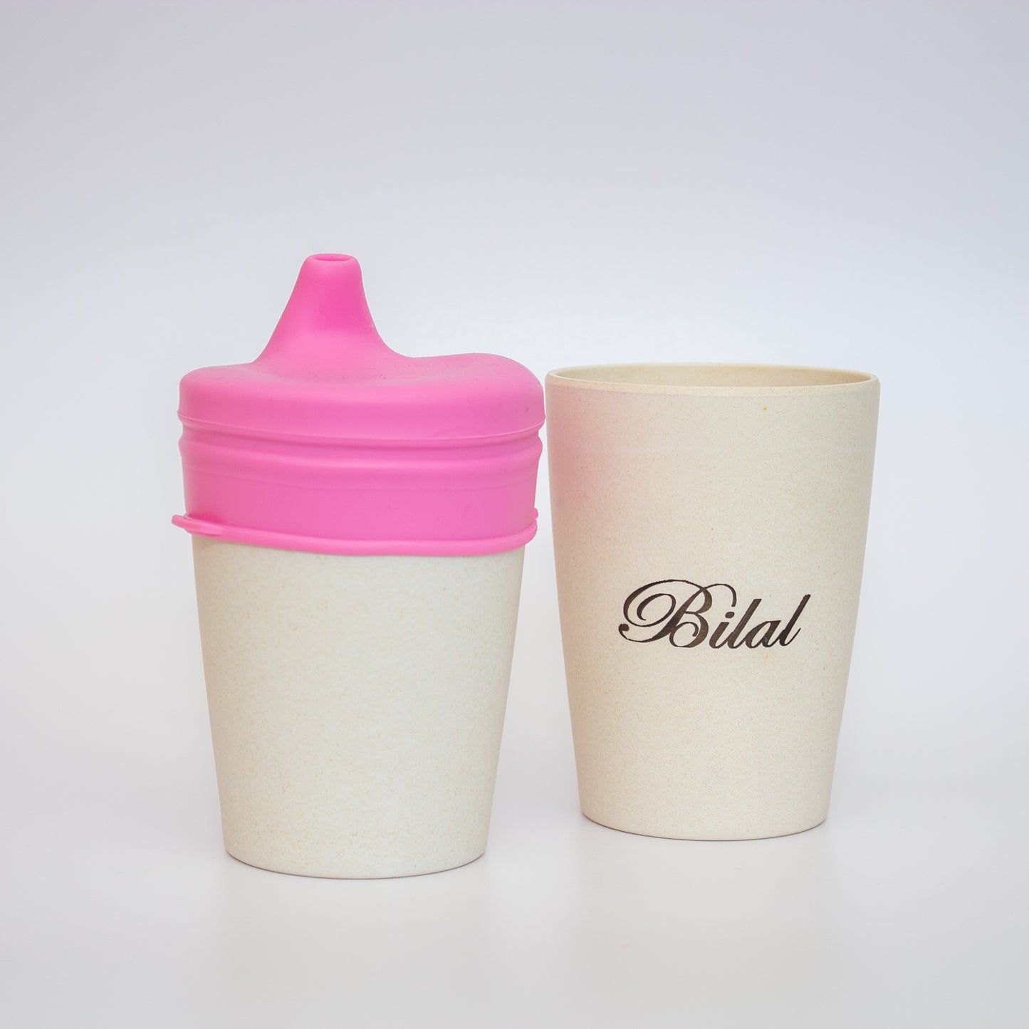 Personalised Bamboo Toddler Sippy Cup Pink | Babba box.