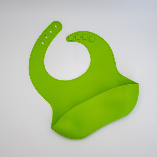 Personalised Embossed Silicone bib- Green | Babba box.