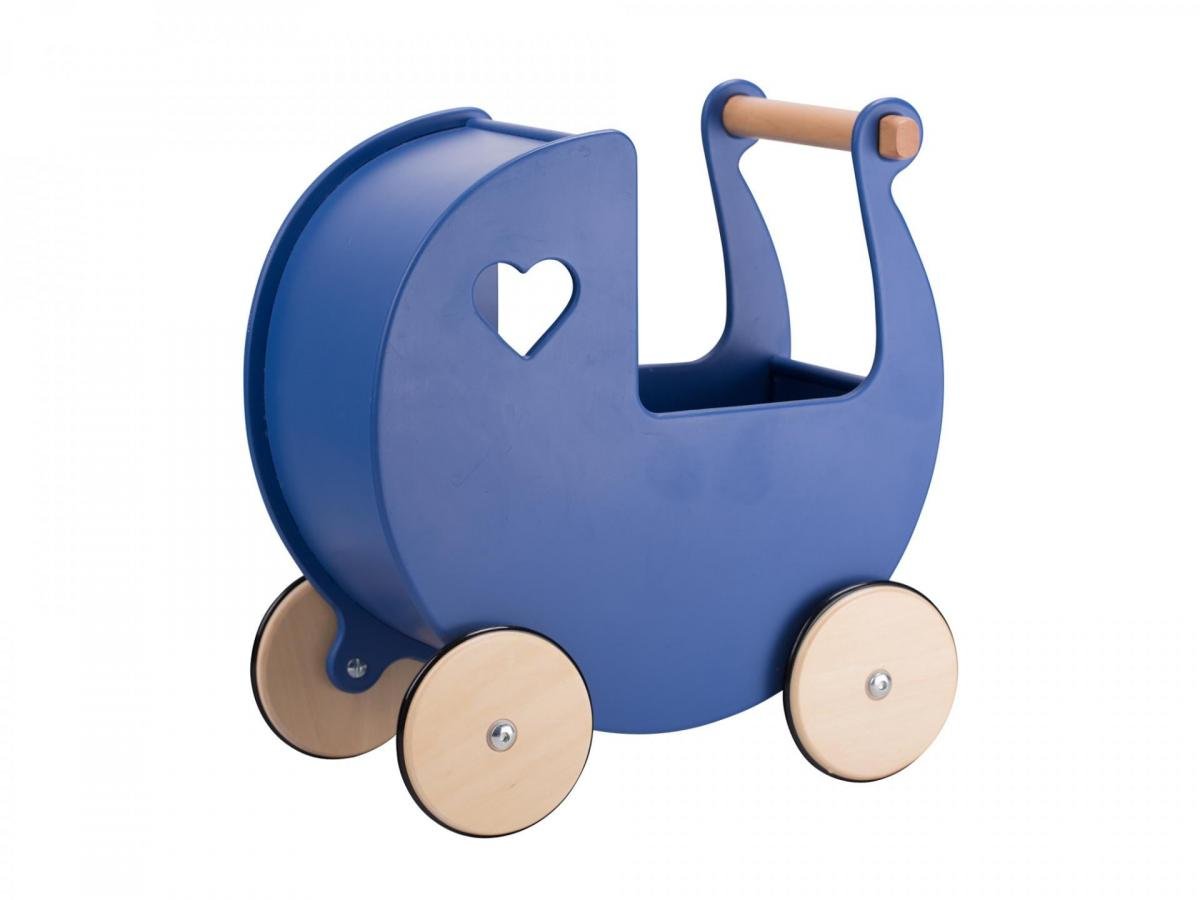 Personalised Wooden Moover Pram- Blue | Babba box.