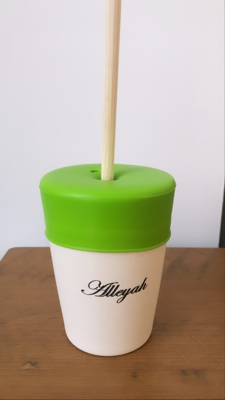 Personalised Straw Cup Green | Babba box.