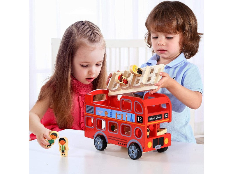 Personalised Wooden Red London Bus