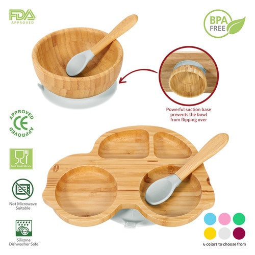 Personalised Bamboo Car Plate, Bowl & Spoon - Babba box