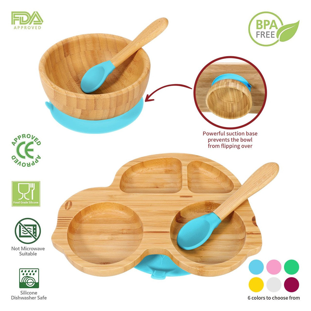 Personalised Bamboo Car Plate, Bowl & Spoon - Babba box