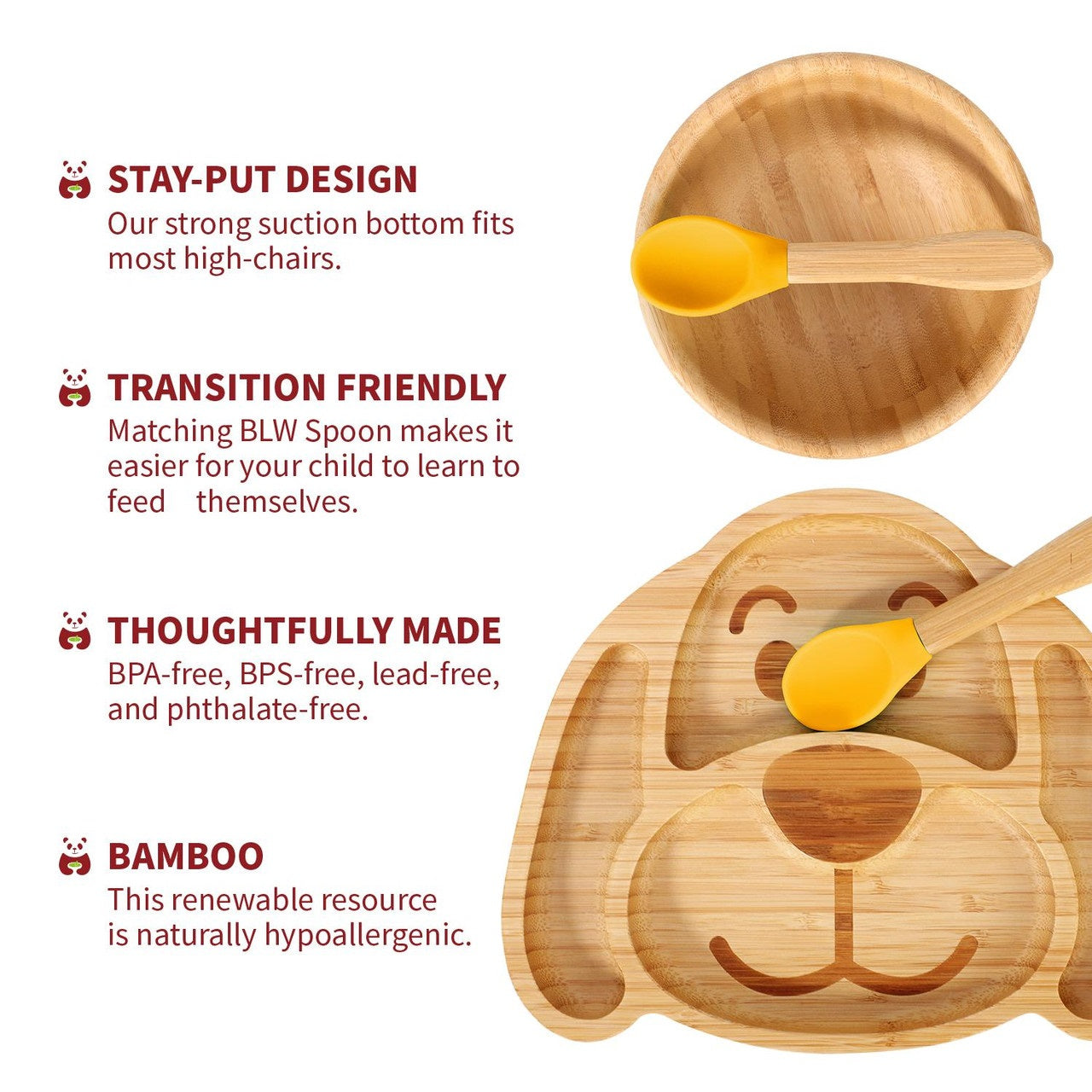 Personalised Bamboo Dog Plate, Bowl & Spoon - Babba box