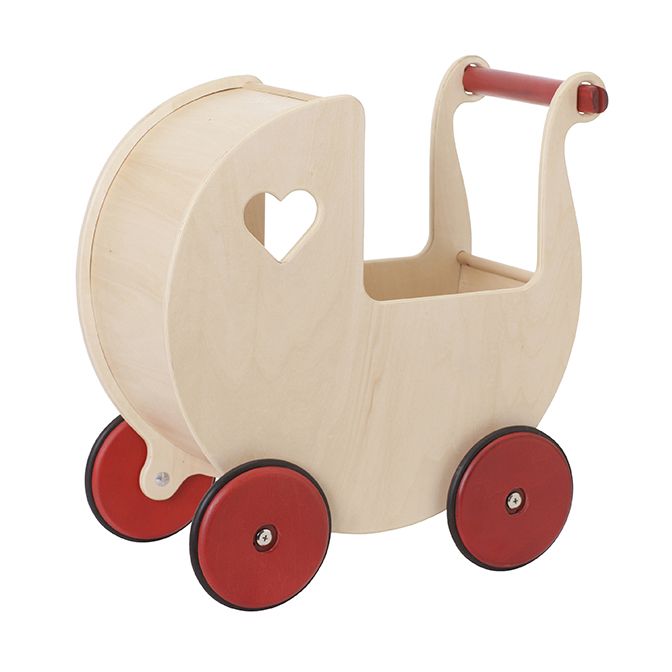 Moover Wooden Pram -Natural Personalised by Babbabox co | Babba box.